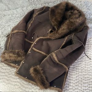 Vintage Leather and Fur Balmain coat